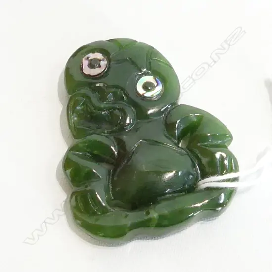 POUNAMU (GREENSTONE) TIKI 50 x 40mm, 24.66 gms