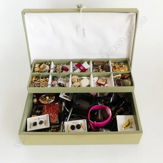 JEWELLERY BOX + ASST. COSTUME CONTENTS