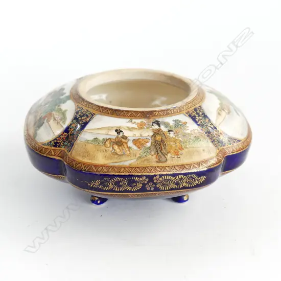 JAPANESE HAND PAINTED SATSUMA BOWL D 140 MM
