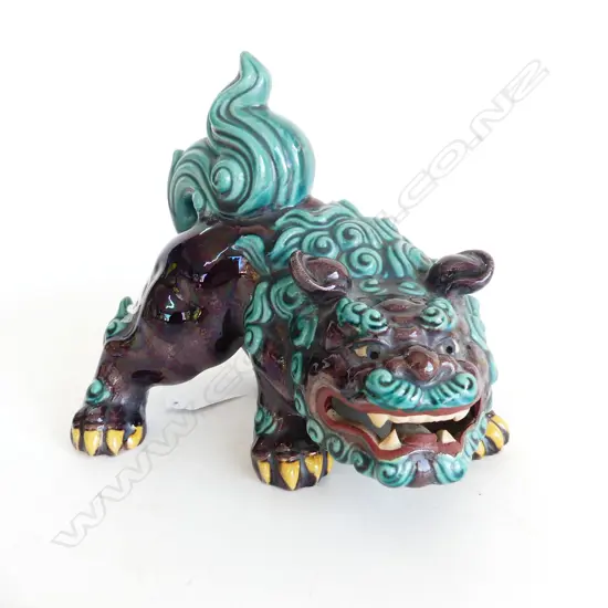VINTAGE GLAZED FU DOG L. 165mm