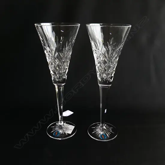 PR WATERFORD CRYSTAL CORALEE CHAMPAGNE FLUTES, H. 260mm - NEW IN BOX 