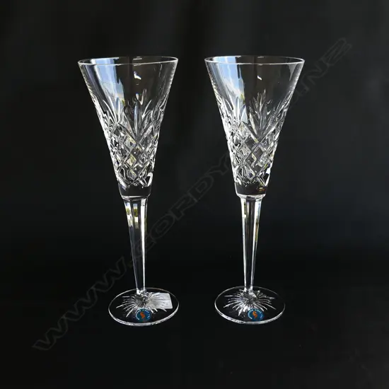 PR WATERFORD CRYSTAL CORALEE CHAMPAGNE FLUTES, H. 260mm - NEW IN BOX