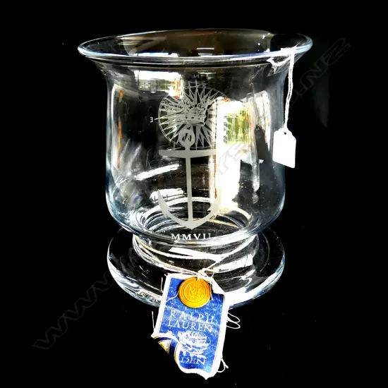 LG RALPH LAUREN OCEAN BLUFF HURRICANE VASE 250 X 320mm