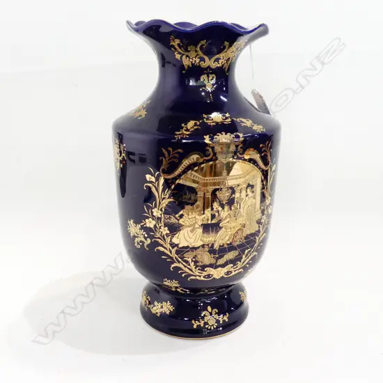 DARK BLUE & GOLD VASE H.345mm