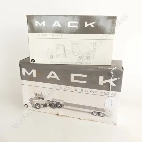 BOXED R MODEL MACK TOW TRUCK & R MODEL LOWBOY TRAILER L360 LARGEST