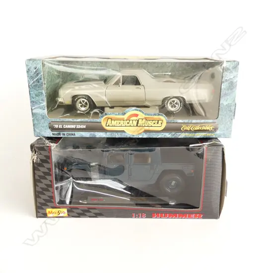 BOXED DIE CAST MAISTO MODEL HUMMER L320MM& AMERICAN MUSCLE 70 EL CAMINO SS454 L350MM