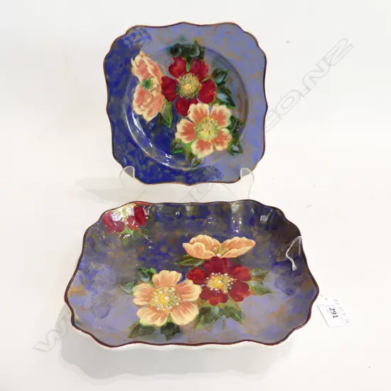 2 ROYAL DOULTON WILD ROSES; PLATE (DIA 190 X 190mm) & SHALLOW DISH (DIA 235 X 195mm)