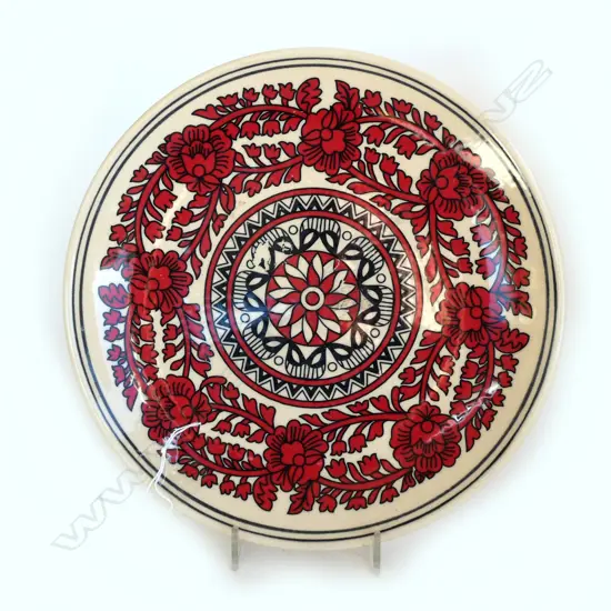 VINTAGE ROMANIAN TRADITIONAL WALL PLATE FROM TRANSYLVANIA, DIA. 255mm