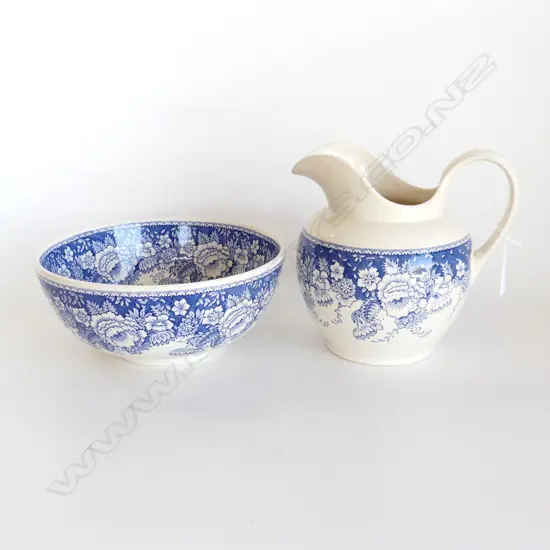 MASONS FOR CRABTREE & EVELYN LG JUG & BOWL 255mm dia
