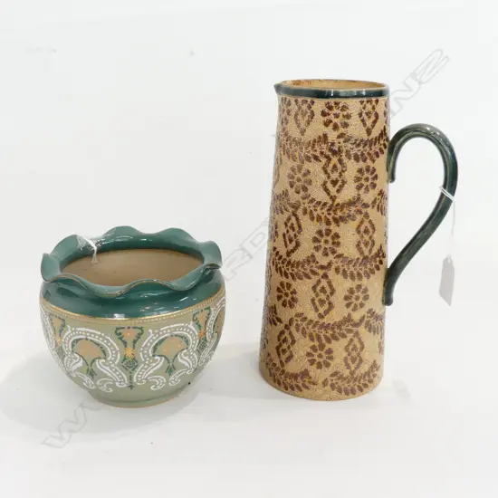 DOULTON SLATER JUG (H. 235mm) & PLANTER POT (DIA 135mm)