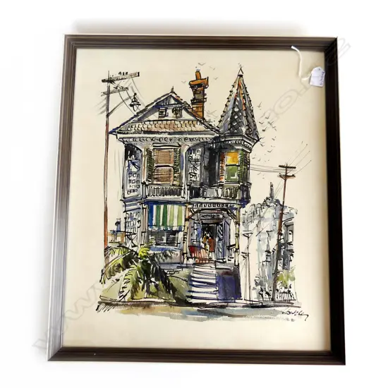 SIGNED W/C - VICTORIAN HOUSE SAN FRANCISCO 550x470mm