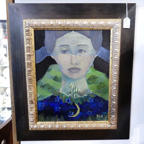 PAMELA BLOK (NZ b.1950) 'VEIL OF SORROW' OIL ON CANVAS 2012 340x265mm