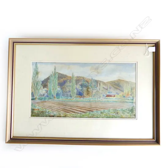 F. H. HUDDLESTON 'FARM IN THE KING COUNTRY' W/C SOME FOXING 285x540mm