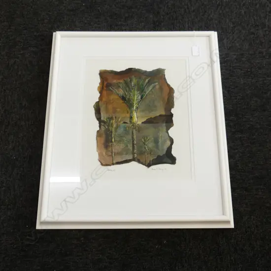 BRIAN C STRONG, NIKAU 23, MIXED MEDIA ON RAG PAPER, SIGNED, 350 X 290mm