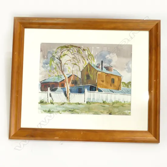 G E FAIRBURN, PAEROA BREWERY 1952, WATER COLOUR, SIGNED, 350 X 270mm