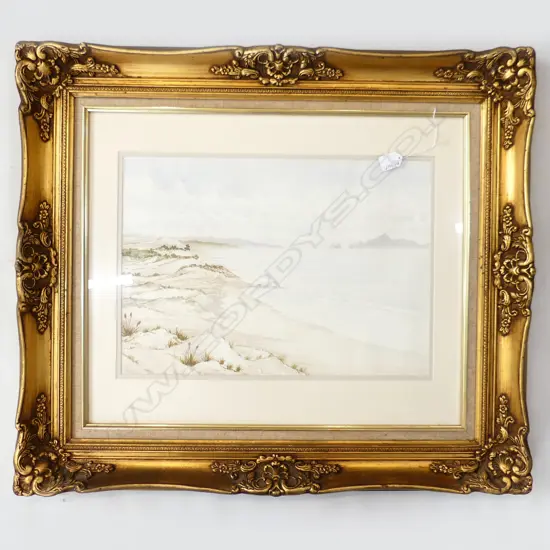 'HEN & CHICKENS ISLANDS...' W/C INITIALLED 'JF' 345x490mm GILT FRAME