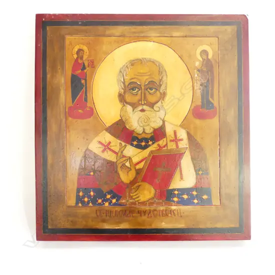 PAINTED WOODEN RELIGIOUS ICON 340x320mm