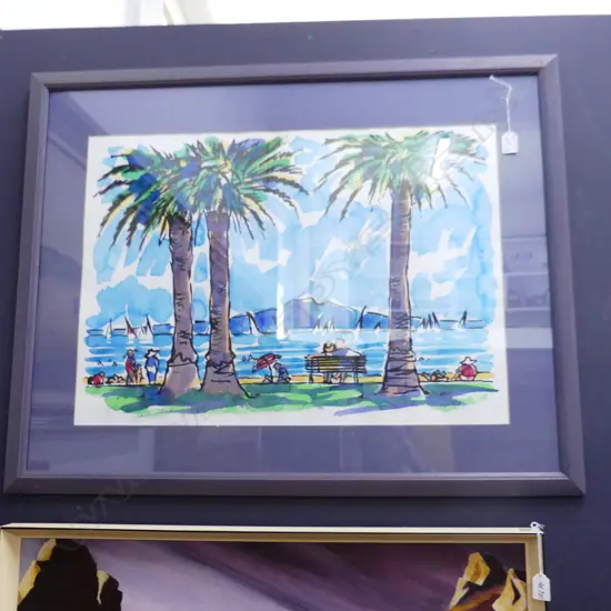 PHILIP BEADLE 'RANGITOTO FROM ST. HELIERS BAY' W/C PRINT 36/125 480x680mm