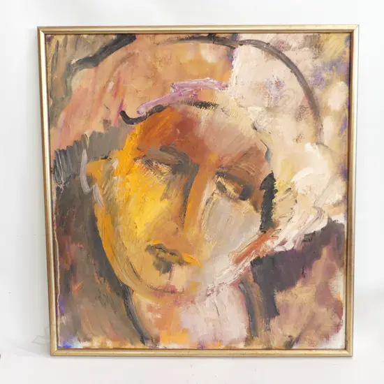 ELIZABETH BATTERSBY 'ANTIQUE HEAD V' OIL ON CANVAS 1988 755x705mm