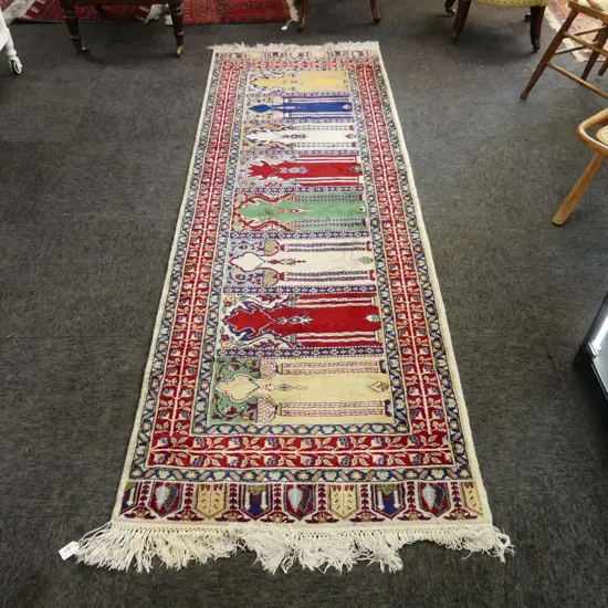 HAND KNOTTED ALL WOOL TURKOMAN RUG 1250x850mm