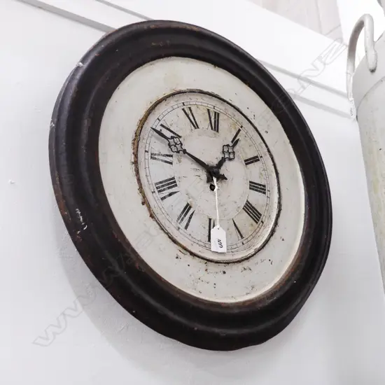 VINTAGE PAINTED METAL WALL CLOCK 480mm dia