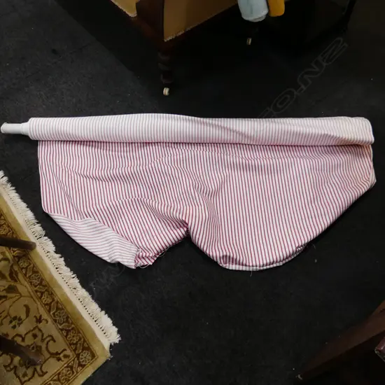 BOLT OF RED / WHITE TICKING FABRIC 