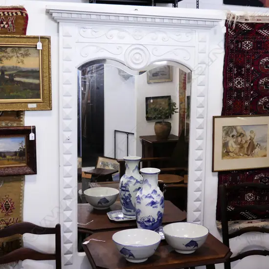 LG WHITE FRAMED WALL MIRROR  970 X 1400mm