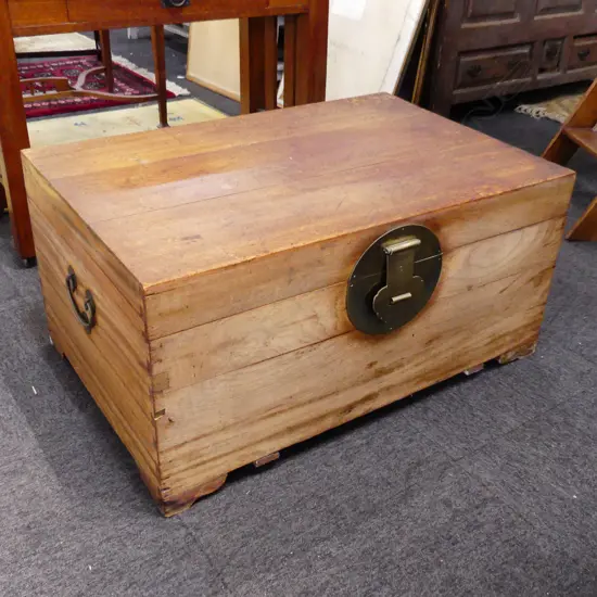 EARLY 20thC SUN FADED CAMPHOR CHEST 940x625x455mm