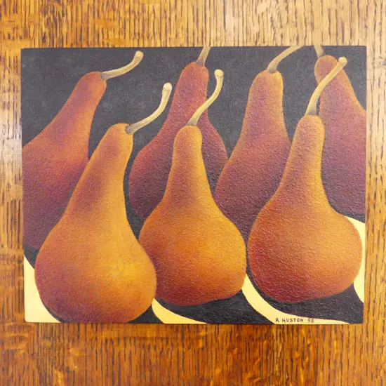 RUBY ELLEN HUSTON (NZ b.1938) 'BEURRE BOSC' OIL ON BOARD '98 205x255mm