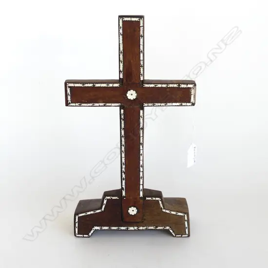 PACIFIC WOODEN CROSS w. MoP INLAY H.340mm