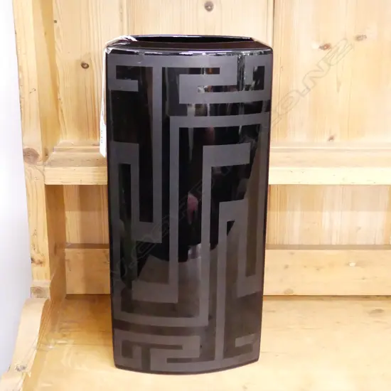 ROSENTHAL VERSACE BLACK 'DEDALO' VASE H.330mm