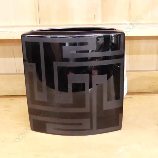 ROSENTHAL VERSACE BLACK 'DEDALO' VASE H.205mm
