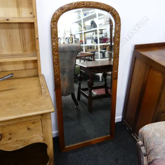 FRENCH CARVED TOP TALL MIRROR