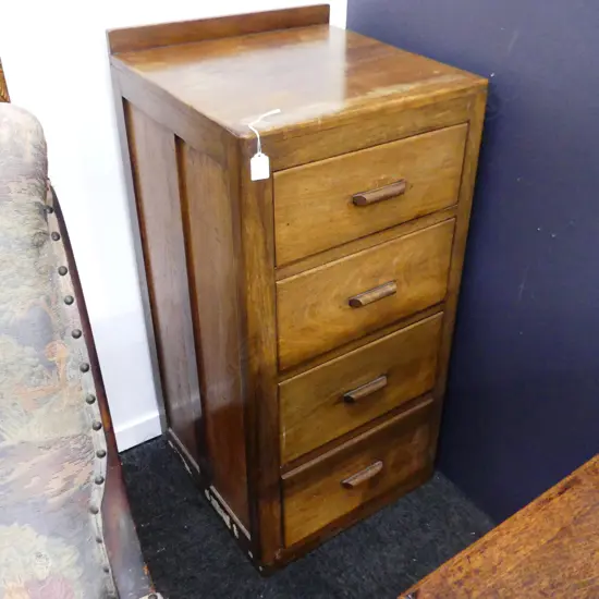 WOODEN 4 DRAWER CHEST w. PANELED SIDES 460x460x950mm