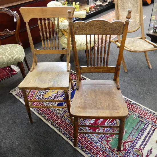 2 SPINDLE BACK DINING CHAIRS