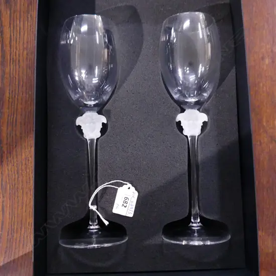 PR ROSENTHAL VERSACE WINE GLASSES H.260mm, BOXED