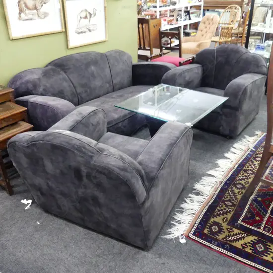 ART DECO LOUNGE SUITE - RECENTLY REUPHOLSTERED