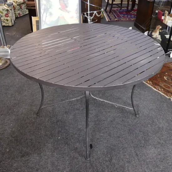 BLACK METAL OUTDOOR DINING TABLE 1100mm dia. H.715mm