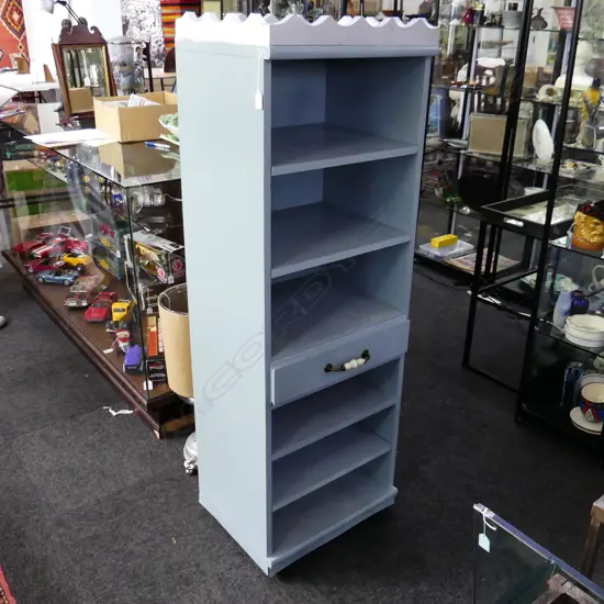 PAINTED SHELVES WITH 1 DRAWER H.400 X 495 X 1400mm