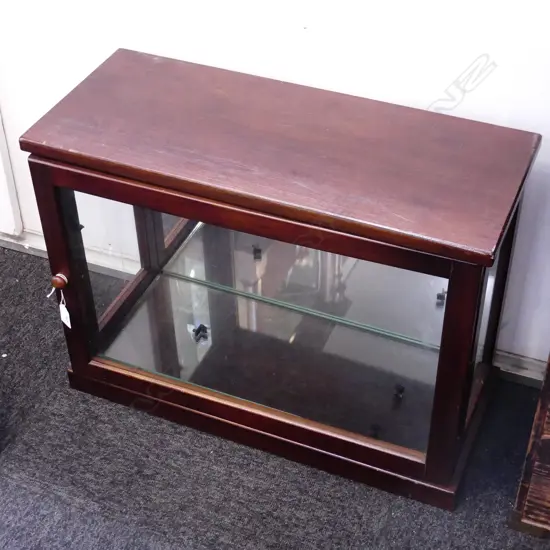 OLD JAPANESE SMALL GLAZED TANSU/BEDSIDE CABINET 1 DOOR H.450mm