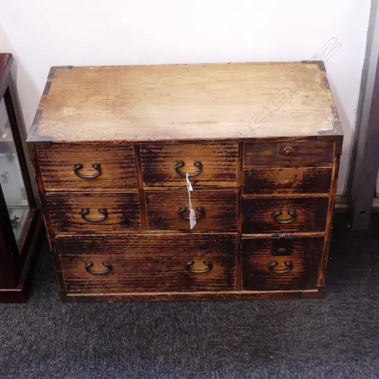 OLD JAPANESE SMALL COLLECTOR'S CABINET 9 drawer H.415mm
