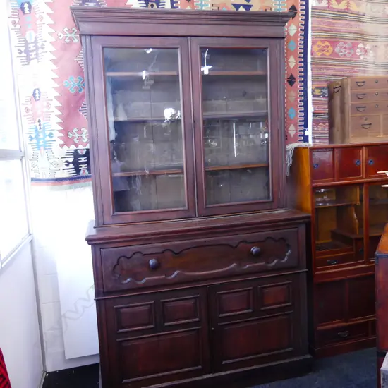 AUSTRALIAN CEDAR BOOKCASE SECRETAIRE