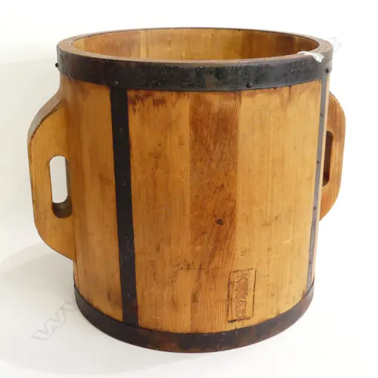 CYPRESS WOOD RICE MEASURE WITH GOVERNMENT STAMPS 1930’S H317mm