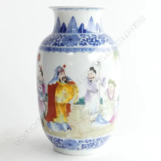 CHINESE FAMILE ROSE VASE (frit to rim) H.230