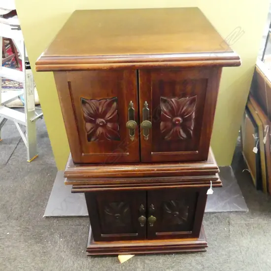 PR MAHOGANY BEDSIDE CABINETS 615x615x530mm