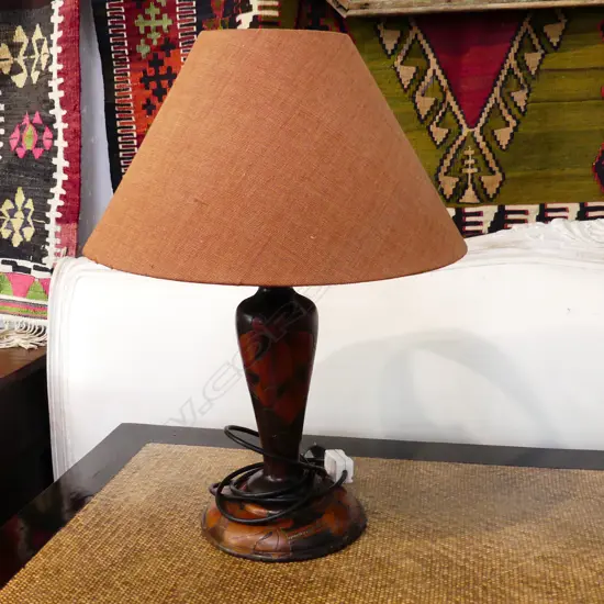 TABLE LAMP, WOODEN BASE H.550mm