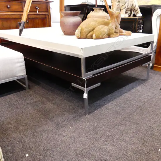 LG CONTEMPORARY WENGE COFFEE TABLE - B&B ITALIA 'TAV SOLO' PURCHASED FROM MATISSE1760x960x190mm