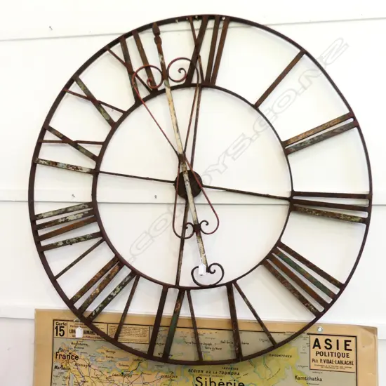 LG RUSTIC FRENCH METAL WALL CLOCK 1220mm dia