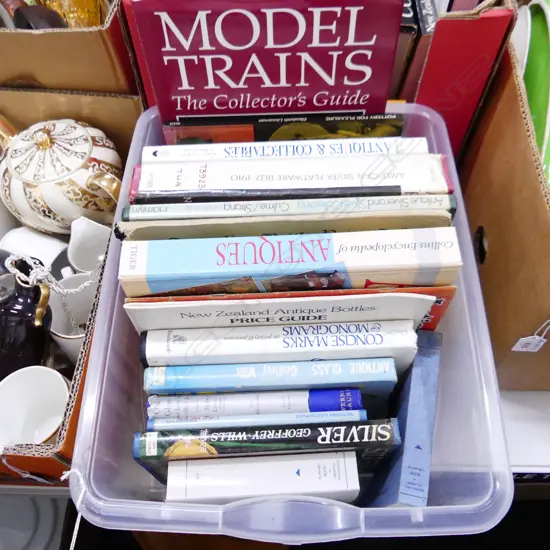 BOX LOT BOOKS; ANTIQUES INTEREST