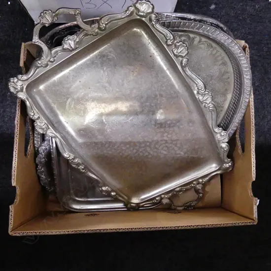 BIG BOX ASST SILVER PLATE TRAYS